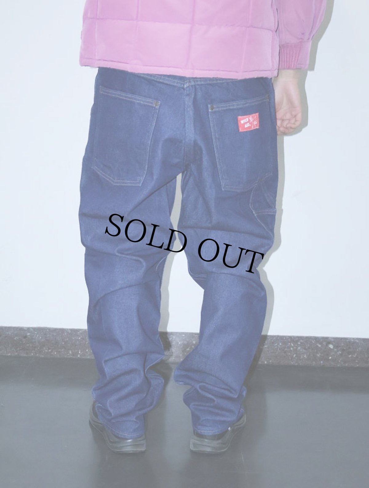 画像4: 90's WILD ASS USA製 ダブルニー デニムペインターパンツ W35 (4)