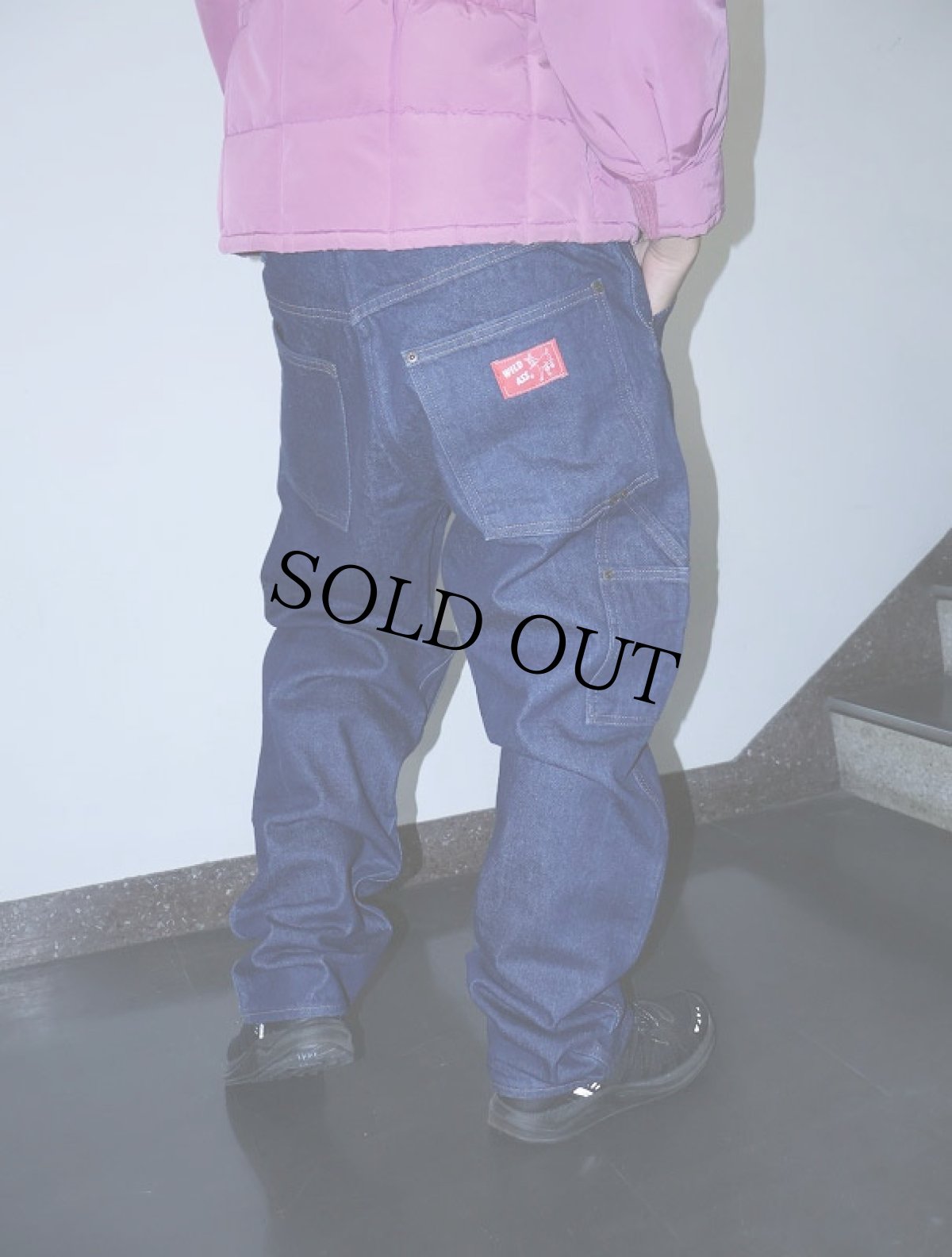 画像1: 90's WILD ASS USA製 ダブルニー デニムペインターパンツ W35 (1)