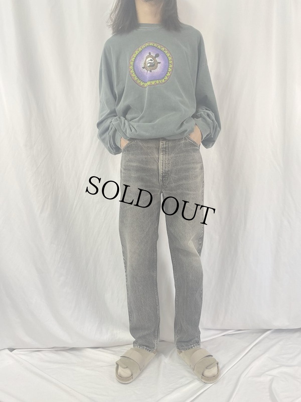 画像2: 90's Levi's 505 USA製 オレンジタブ ブラックデニムパンツ W36 (2)