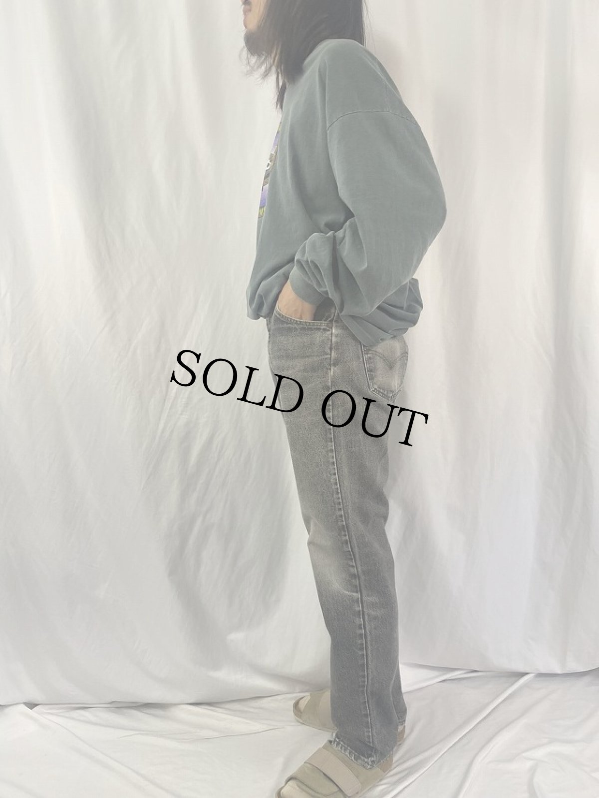 画像3: 90's Levi's 505 USA製 オレンジタブ ブラックデニムパンツ W36 (3)