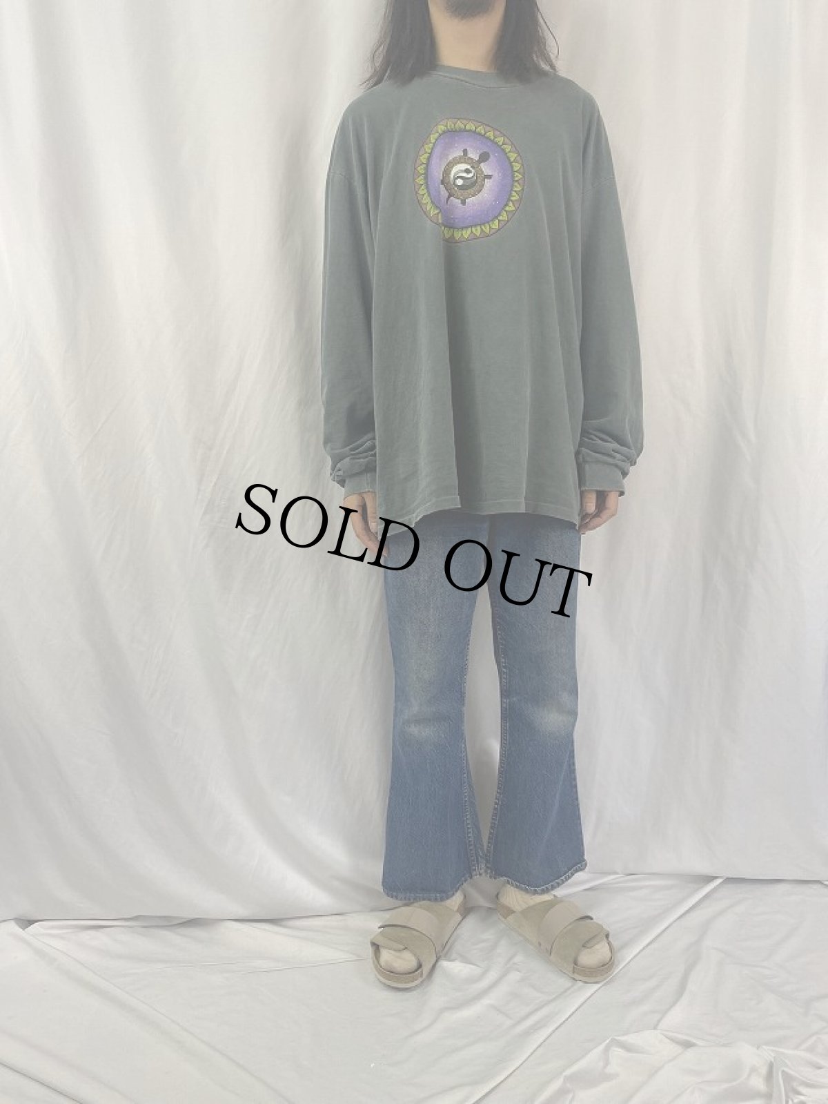 画像2: 70's Levi's 646-0217 オレンジタブ ベルボトムデニムパンツ W33 (2)