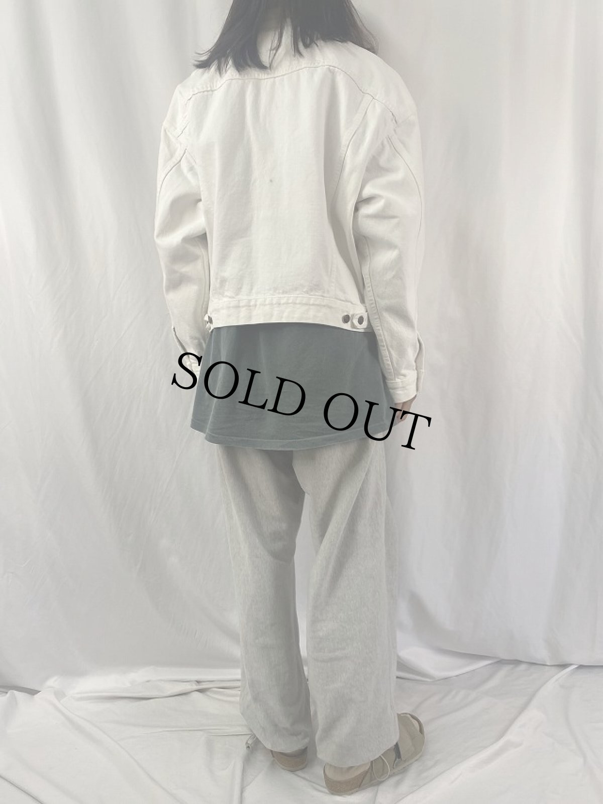 画像4: 90's Levi's 70598-0251 USA製 ホワイトデニムジャケット M (4)