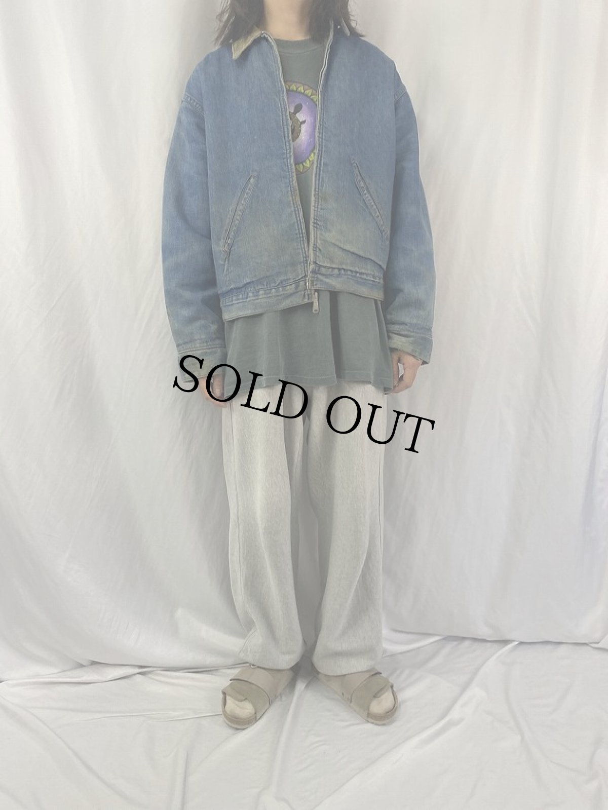 画像2: 70's Sears ブランケットライナー デニムスイングトップ L (2)