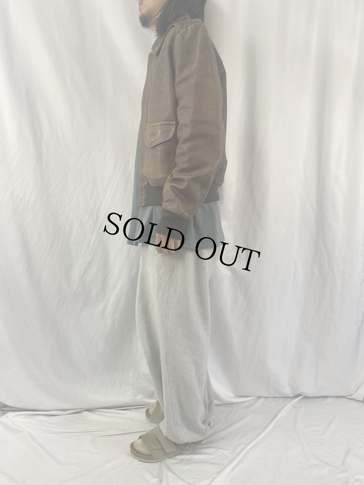 画像3: Schott USA製 レザーフライトジャケット SIZE40 (3)