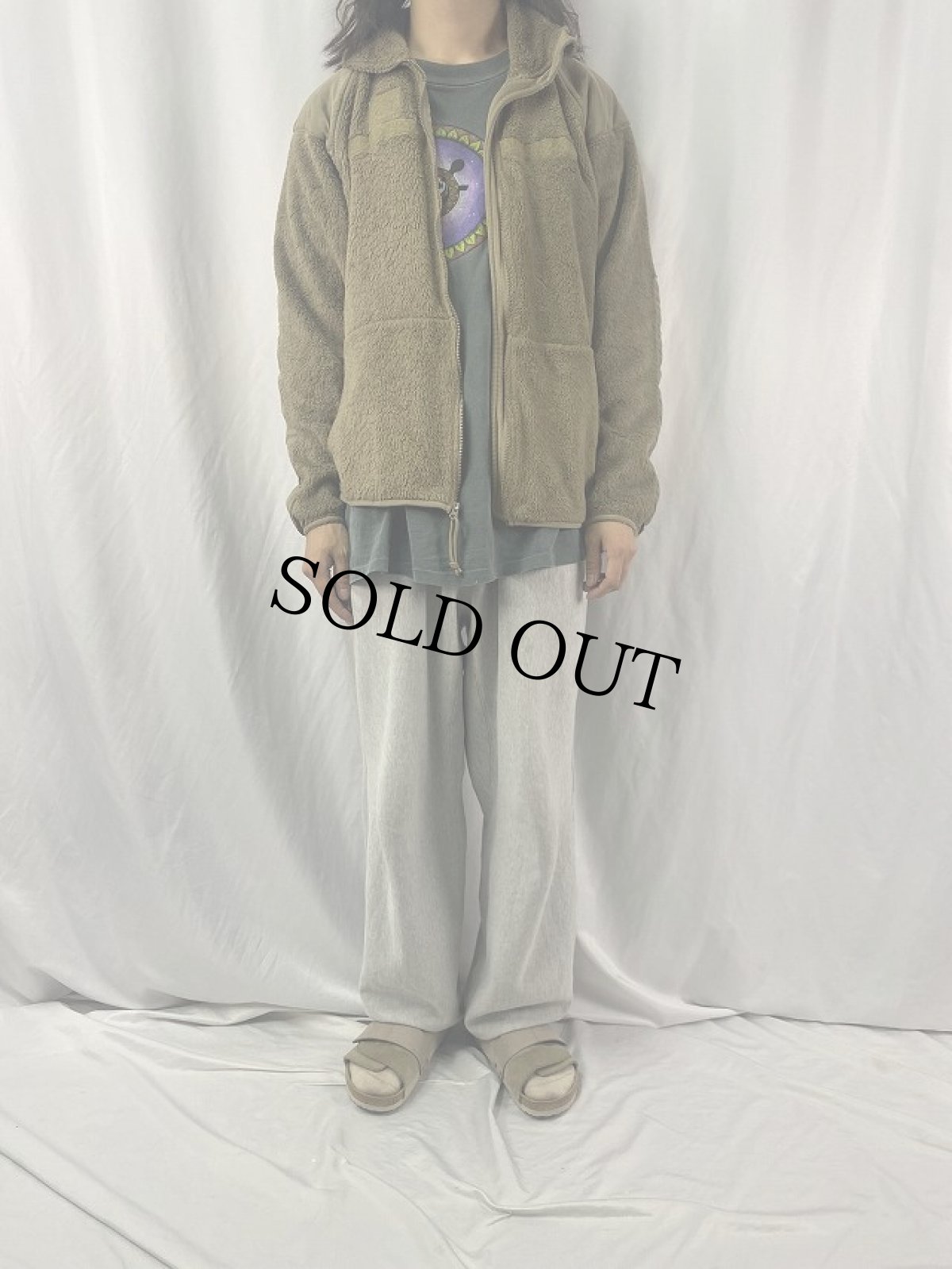 画像2: U.S.MILITARY ECWCS GEN3 Cold Weather コヨーテフリースジャケット MEDOUM-LONG (2)