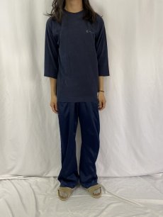 画像2: 80's Champion USA製 トリコタグ ロゴプリント フットボールTシャツ NAVY L (2)