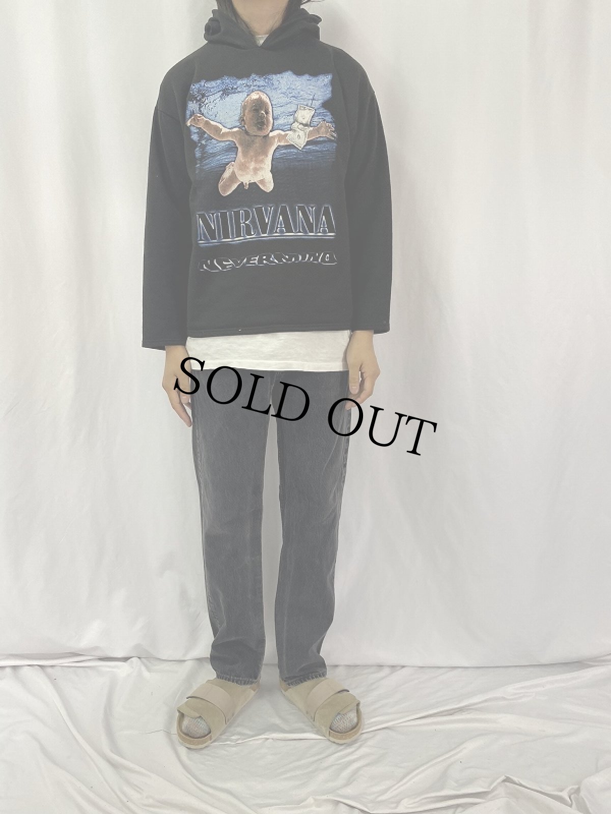 画像3: NIRVANA "NEVERMIND" ロックバンドプリントスウェットフーディー S (3)