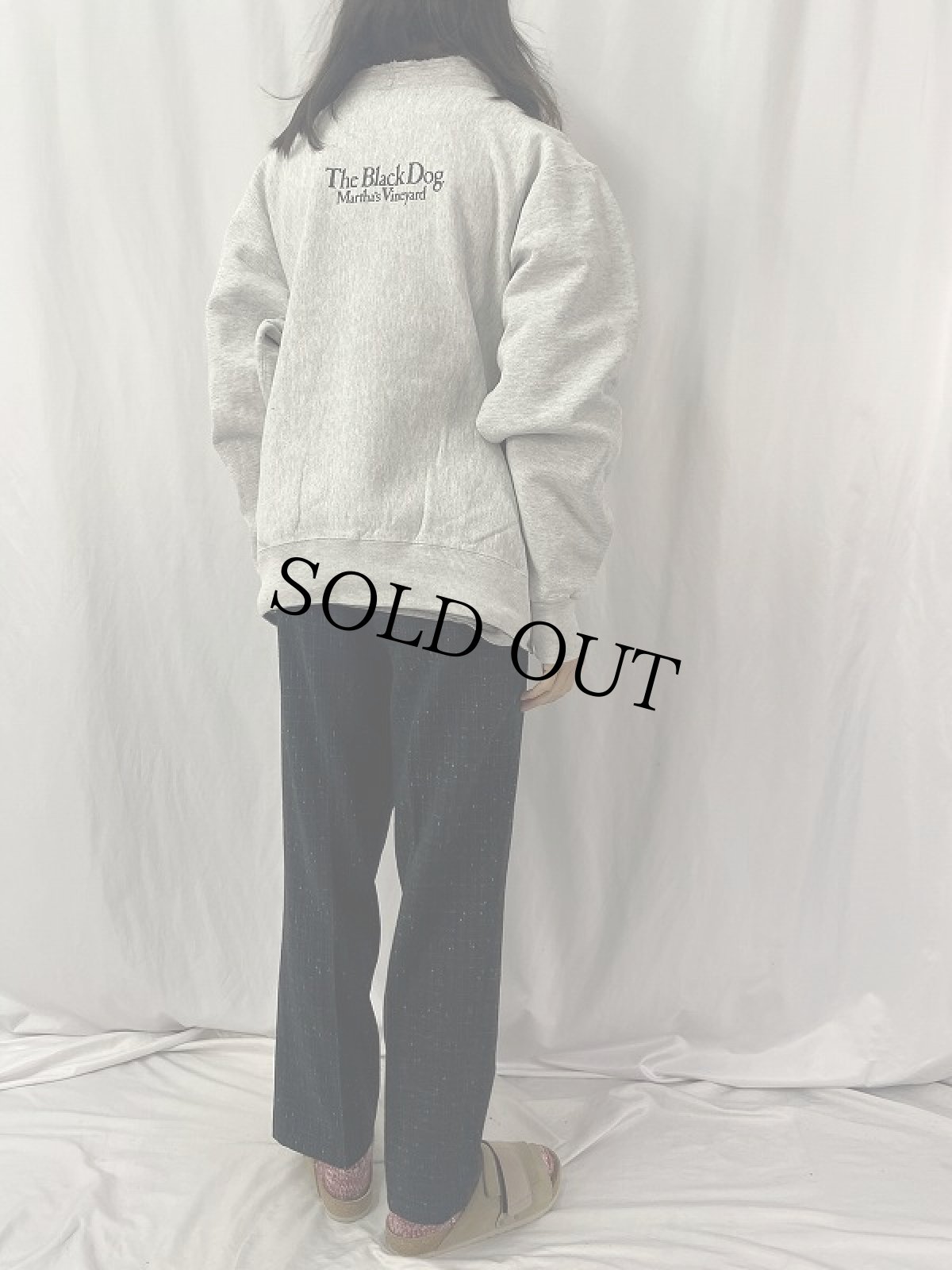 画像4: 90's The Black Dog USA製 犬プリント モックネックスウェット XL (4)