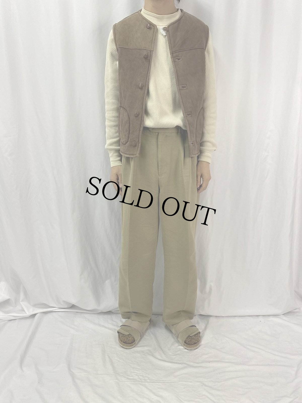 画像2: 〜80's ブルガリア軍 シープスキンムートンベスト (2)