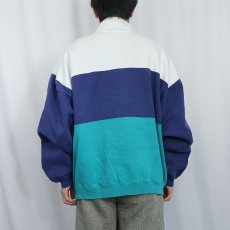 画像3: 80〜90's Eddie Bauer 切り替えデザイン ハーフスナップスウェット L (3)