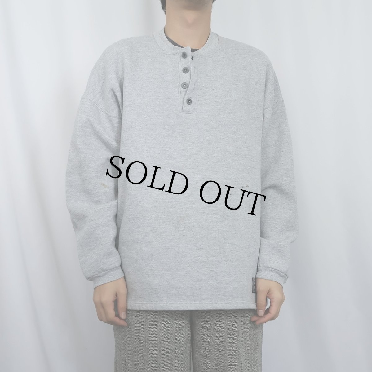 画像2: 90's RUSSELL ATHLETIC USA製 ヘンリーネックスウェット M (2)