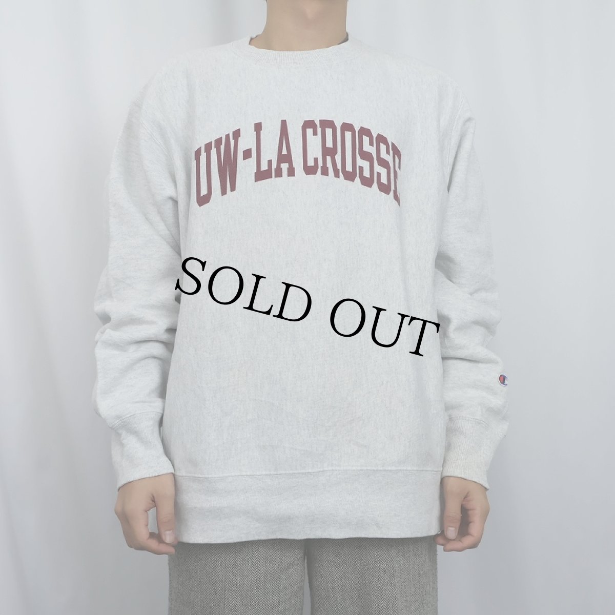 画像2: Champion REVERSE WEAVE "UW-LA CROSSE" プリントスウェット L (2)