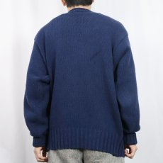 画像3: POLO Ralph Lauren ロゴ刺繍 コットンニットセーター NAVY L (3)