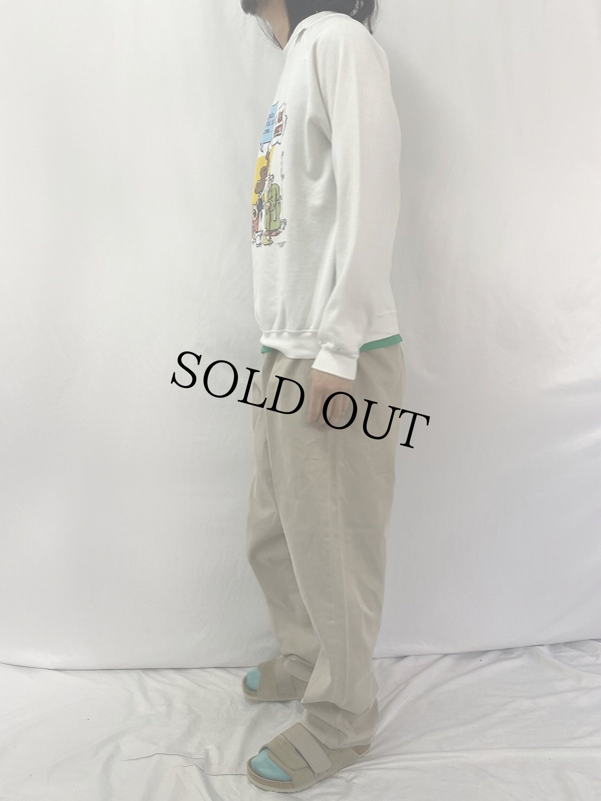 画像3: 90's "I KEEP FORGETTING" イラストプリント ラグランスウェット L (3)