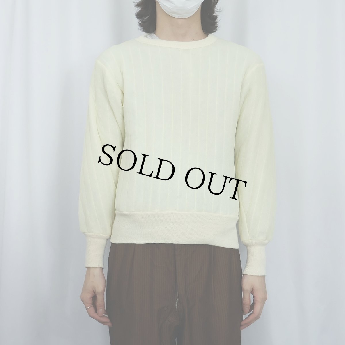 画像2: 80's Wear Guard USA製 中綿入り キルティングスウェット M (2)