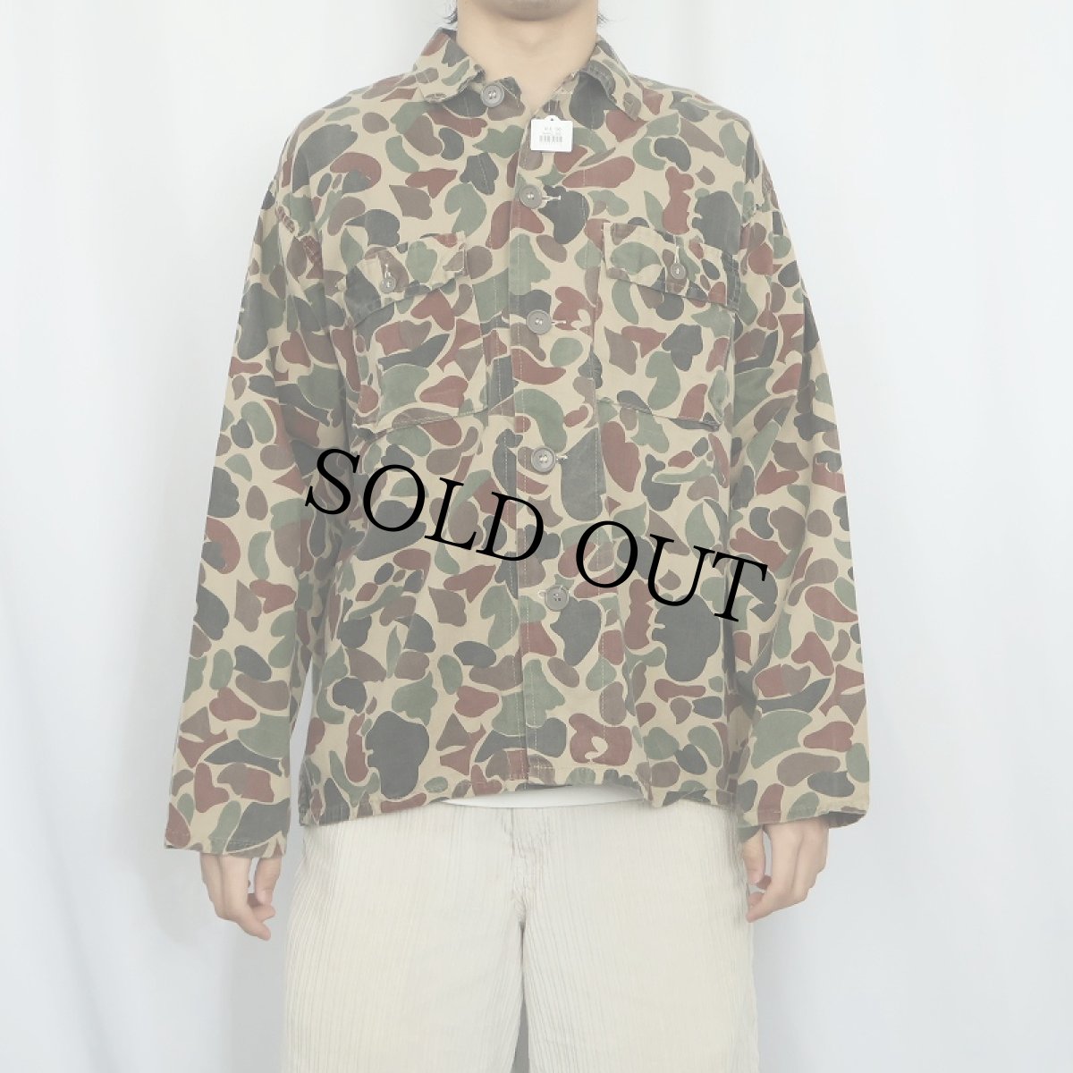 画像2: 60〜70's STURM-PRUF ダックハンターカモ柄 コットンシャツジャケット L (2)