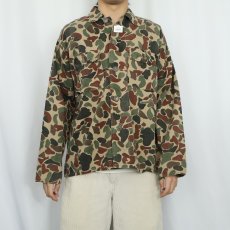 画像2: 60〜70's STURM-PRUF ダックハンターカモ柄 コットンシャツジャケット L (2)