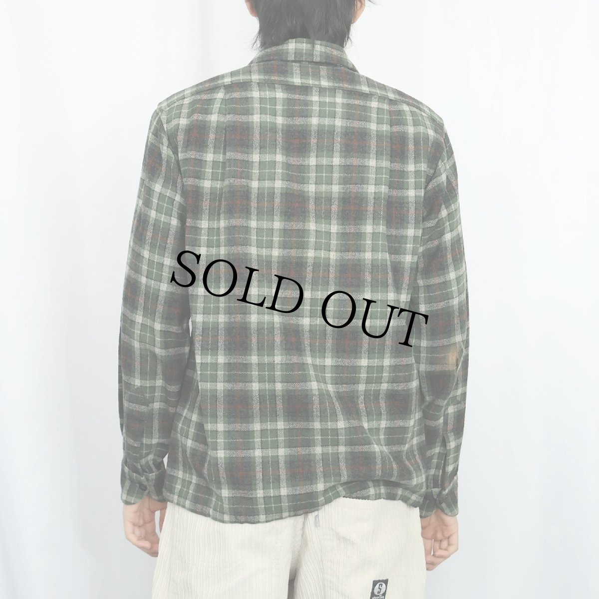 画像3: 50's PENDLETON チェック柄 ウールオープンカラーシャツ S (3)