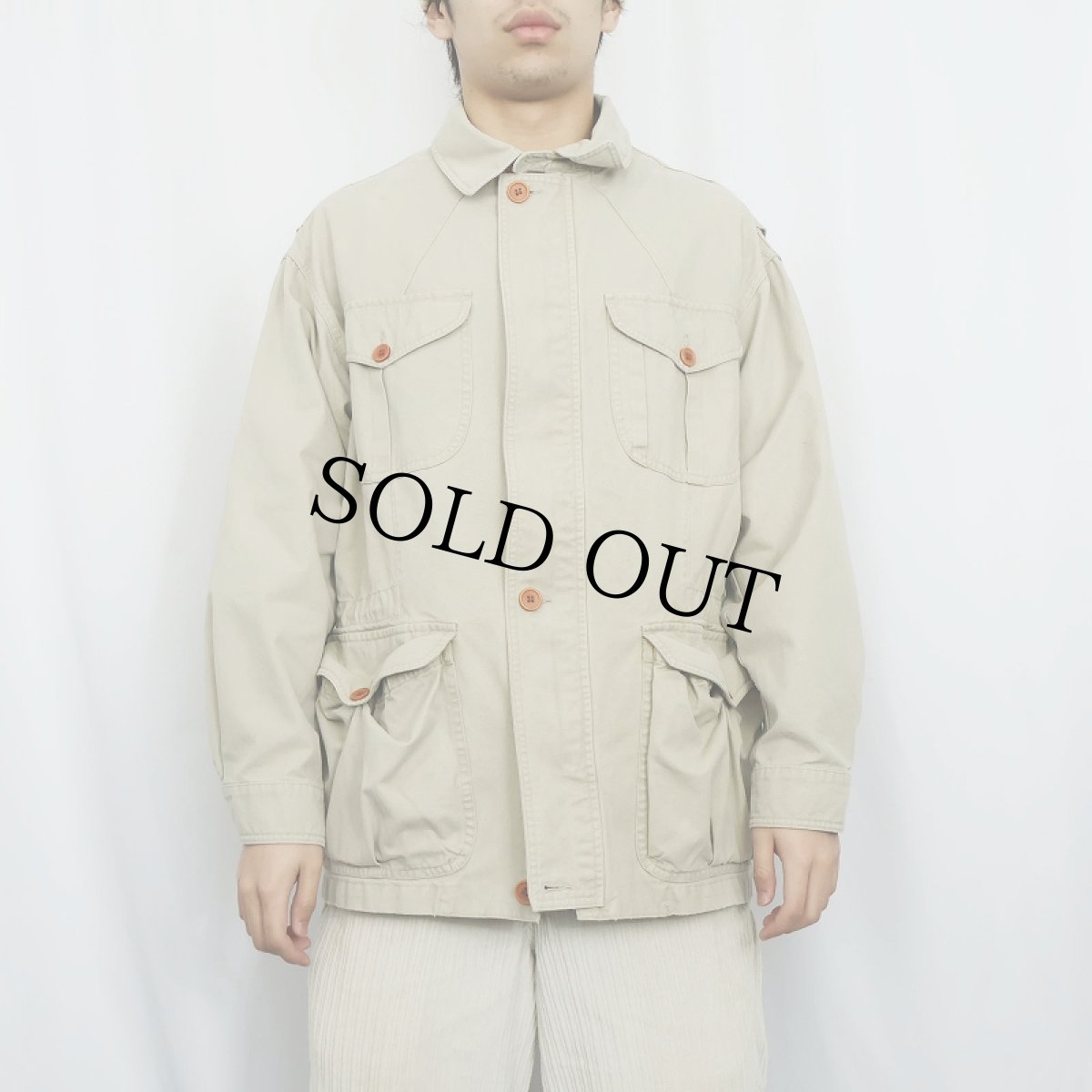 画像2: 90's GAP コットンサファリジャケット M (2)