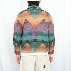画像3: LAUREN Ralph Lauren USA製 ネイティブ柄 コンチョボタン ウール×ナイロンジャケット S (3)