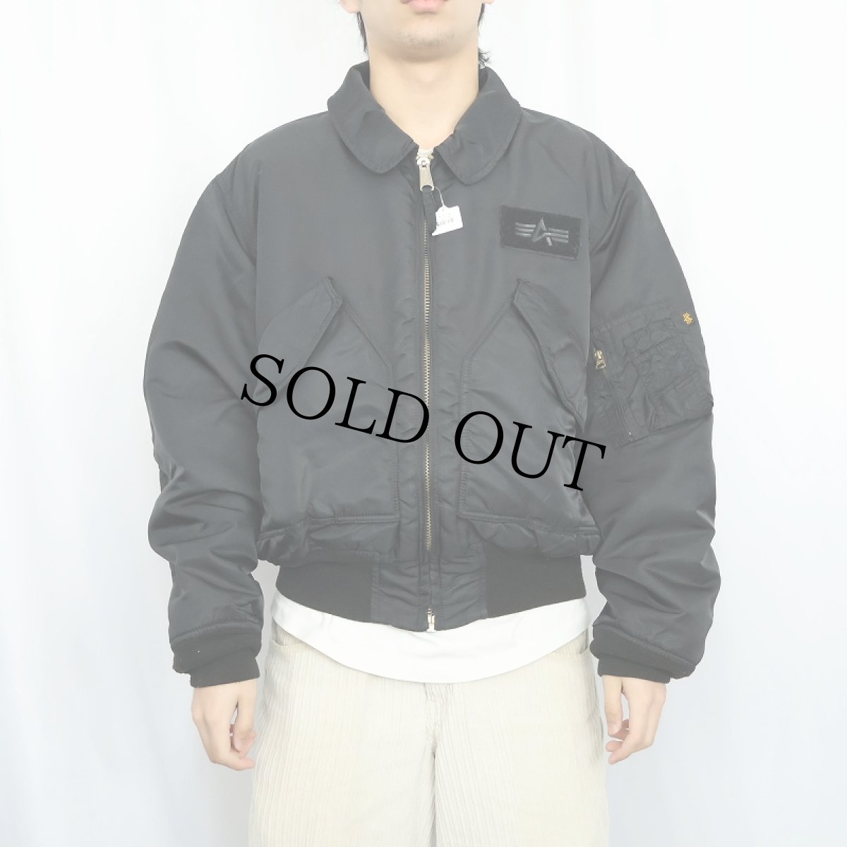 画像2: ALPHA INDUSTRIES "CWU-45/P TYPE" フライトジャケット BLACK X-LARGE (2)