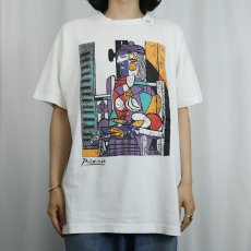 画像2: 90's Pablo Picasso "Seated Portrait of Marie" アートプリントTシャツ (2)
