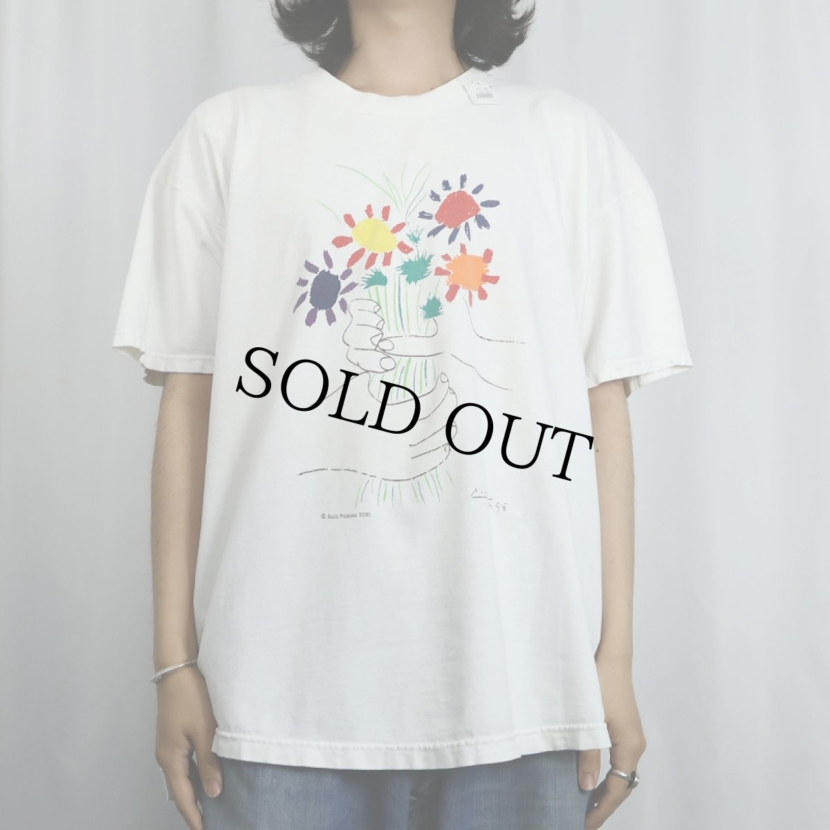 画像2: Pablo Picasso "Le Bouquet de l'amitie" アートプリントTシャツ (2)