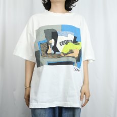 画像2: Pablo Picasso "Still Life with Guitar" アートプリントTシャツ L (2)