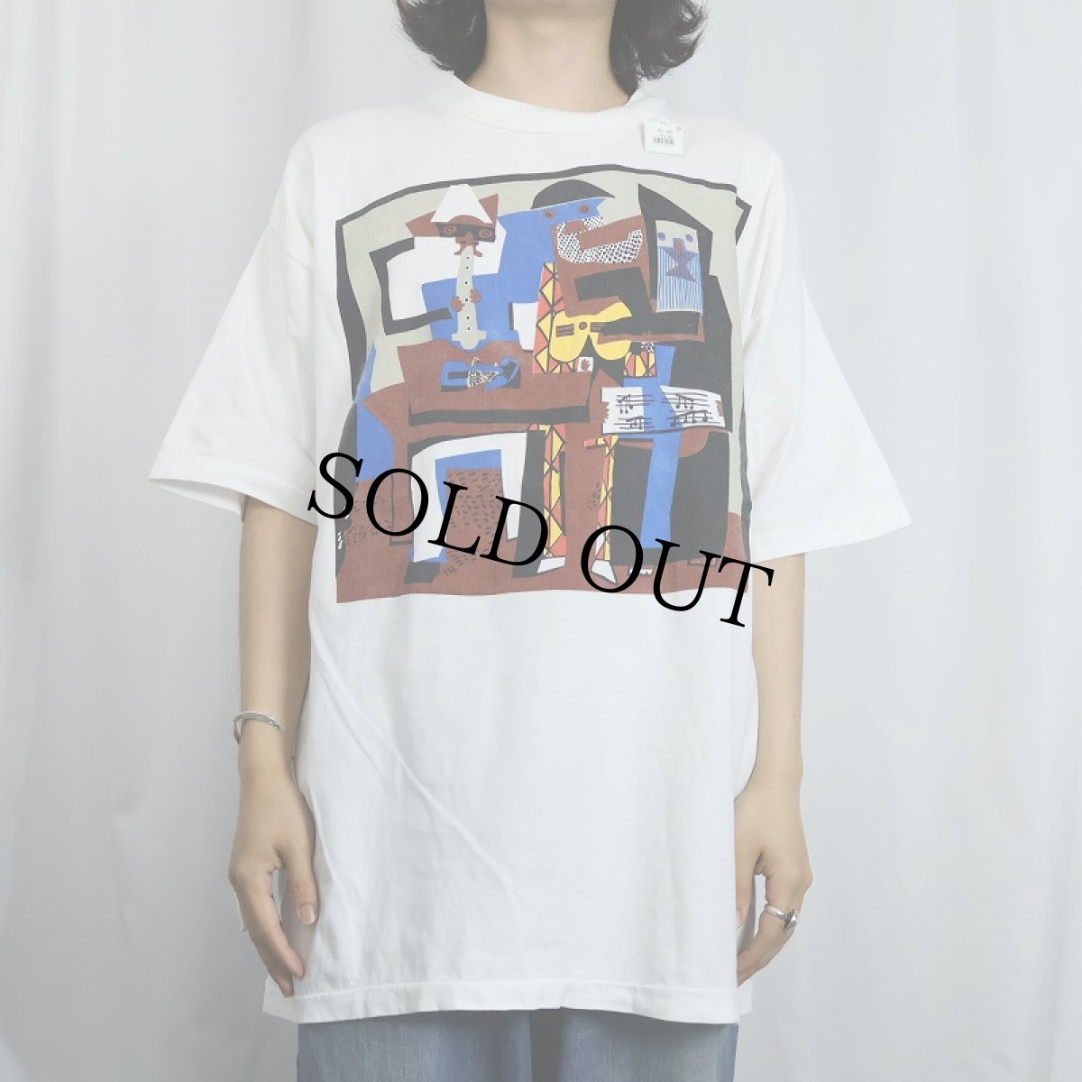 画像2: 90's Pablo Picasso "Mandolin and Guitar" アートプリントTシャツ (2)