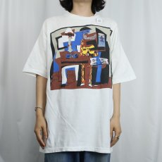 画像2: 90's Pablo Picasso "Mandolin and Guitar" アートプリントTシャツ (2)
