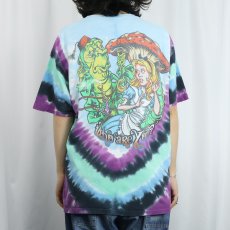 画像4: LIQUID BLUE Alice in wonderland タイダイ イラストプリントTシャツ XL (4)