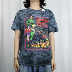 画像2: Steven Rhodes "Mommy! can we keep him?" タイダイ イラストプリントTシャツ M (2)