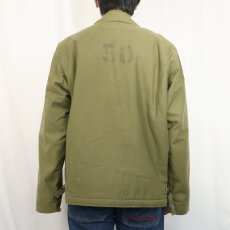 画像4: 70's U.S.NAVY A-2 ステンシル入り デッキジャケット LARGE (4)