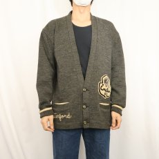 画像2: 50〜60's Kandel レタードニットカーディガン (2)