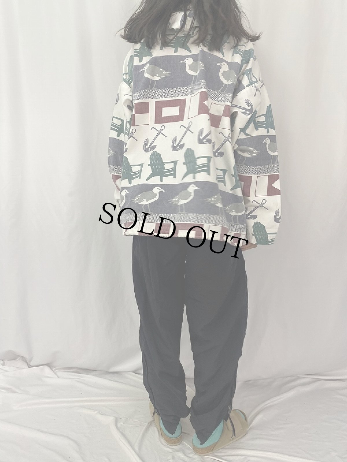 画像4: 90's MICHIGAN RAG CO. 総柄 フーディージャケット L/XL (4)