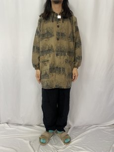 画像2: 90's MICHIGAN RAG CO. 総柄 フーディージャケット S/M (2)