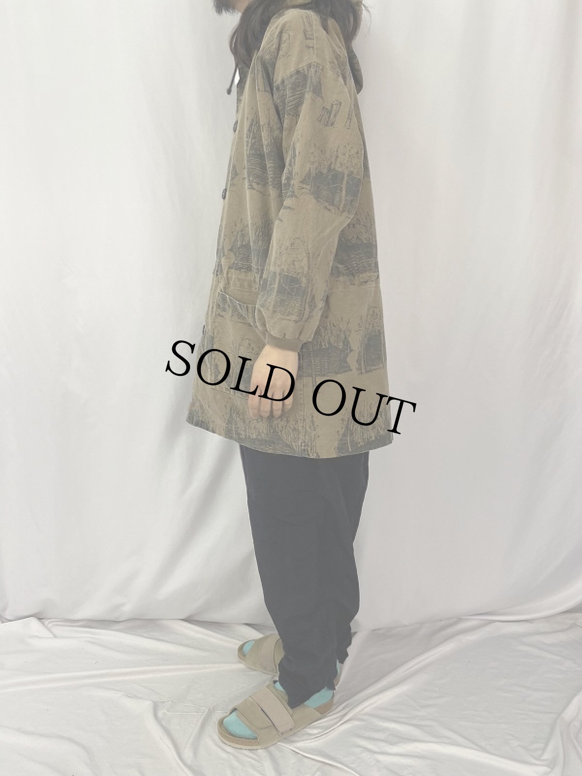 画像3: 90's MICHIGAN RAG CO. 総柄 フーディージャケット S/M (3)