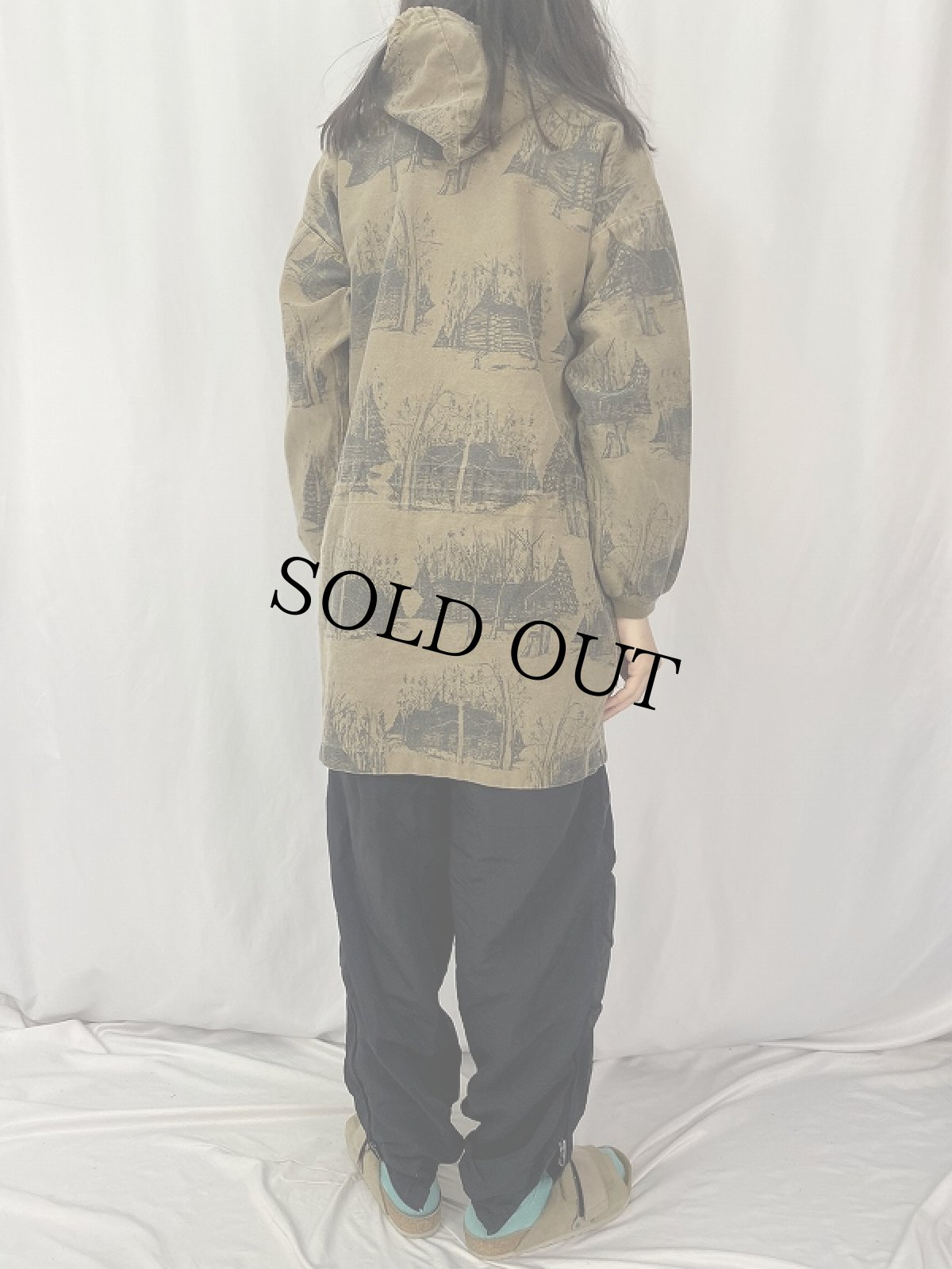 画像4: 90's MICHIGAN RAG CO. 総柄 フーディージャケット S/M (4)