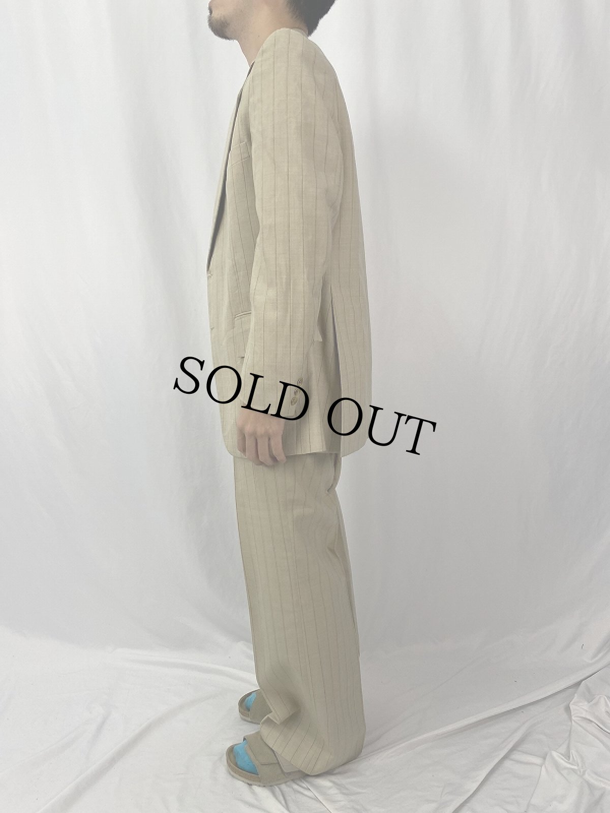 画像3: 70's Yves Saint-Laurent FRANCE製 ストライプ柄 テーラードジャケット&スラックス SETUP (3)