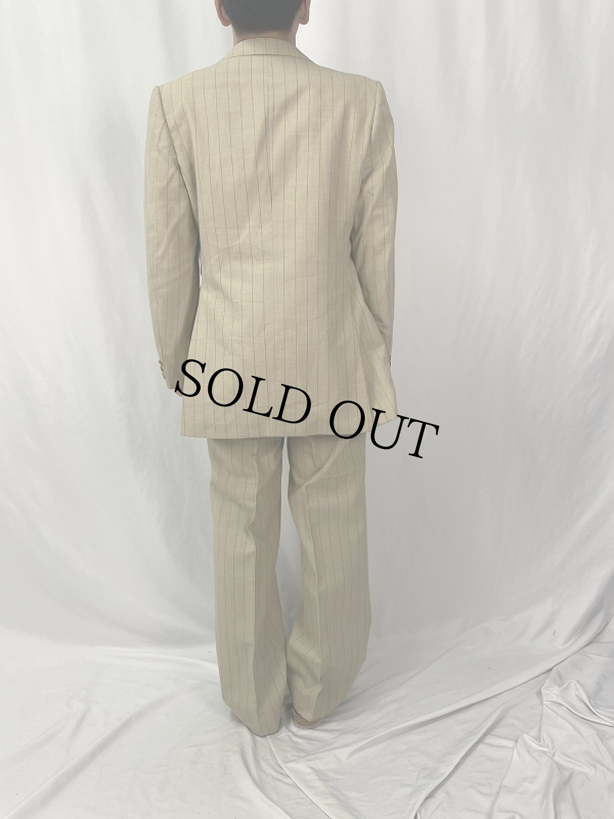 画像4: 70's Yves Saint-Laurent FRANCE製 ストライプ柄 テーラードジャケット&スラックス SETUP (4)