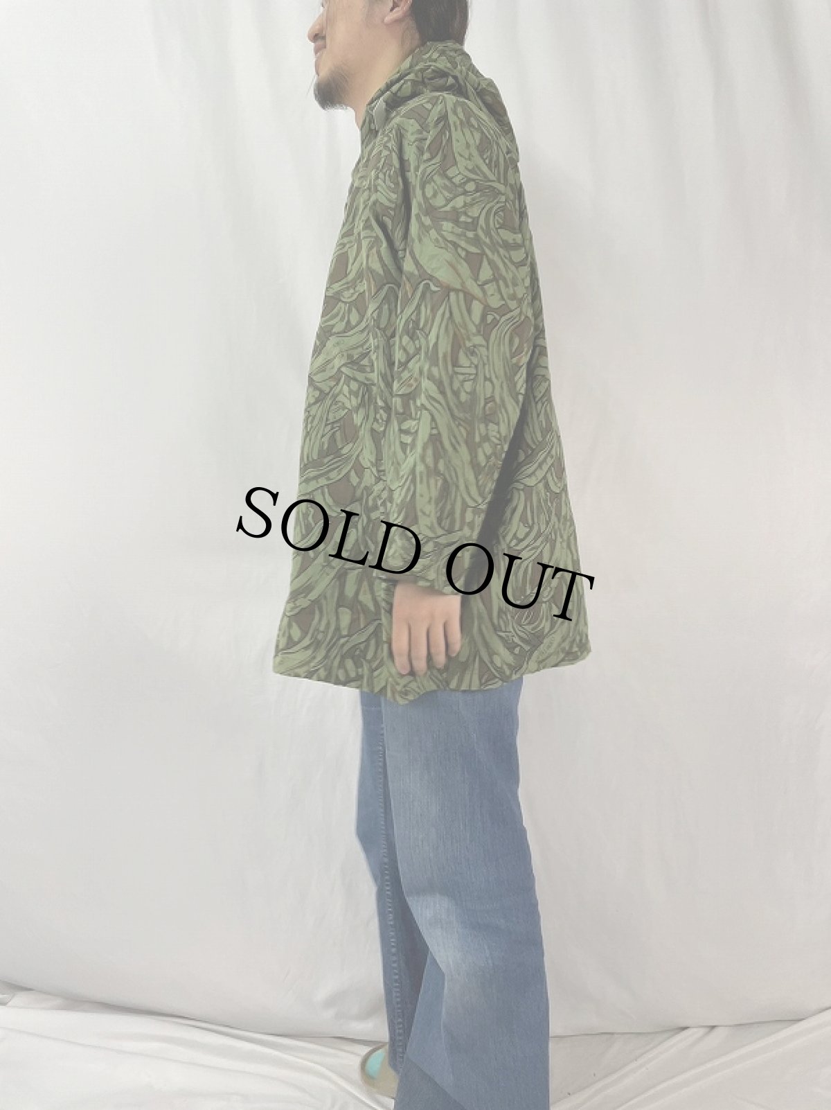 画像3: USA製 コーンフィールドカモ柄 コットンパーカー XL (3)