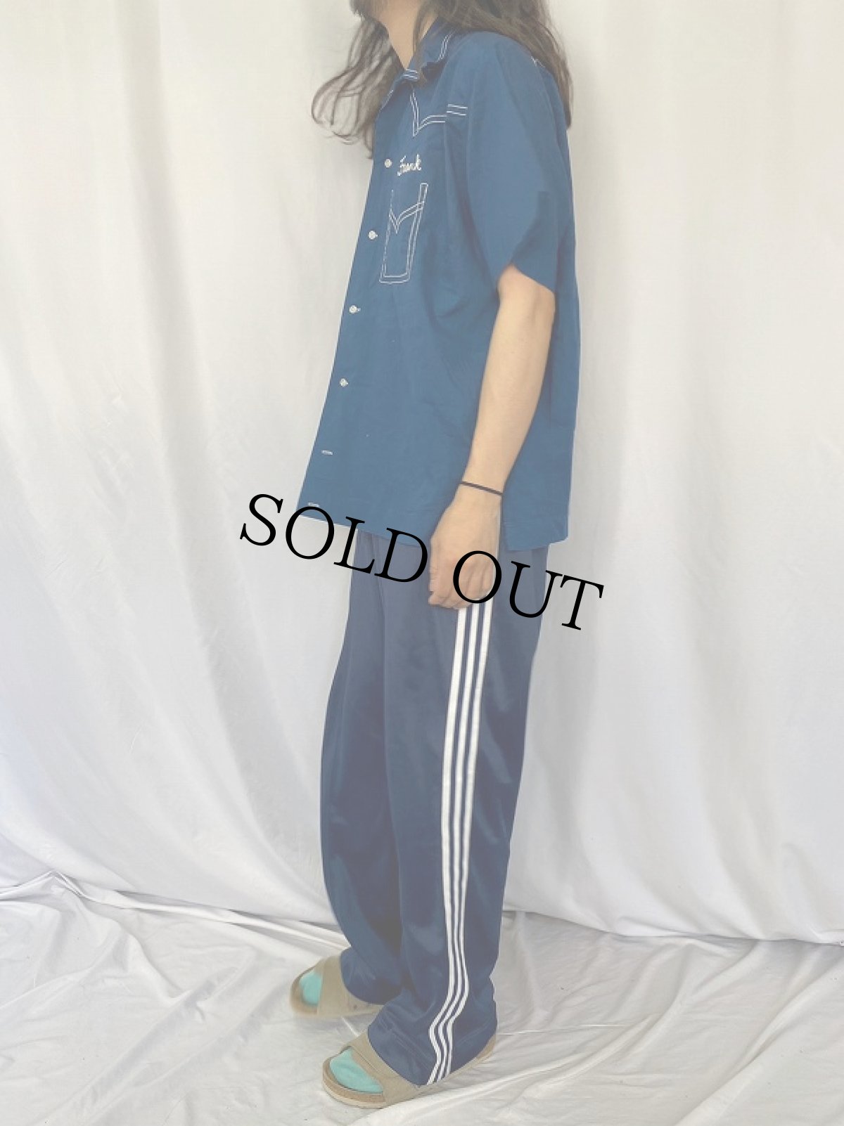 画像3: 70's Hilton USA製 "Frank" チェーン刺繍 ボーリングシャツ XL (3)