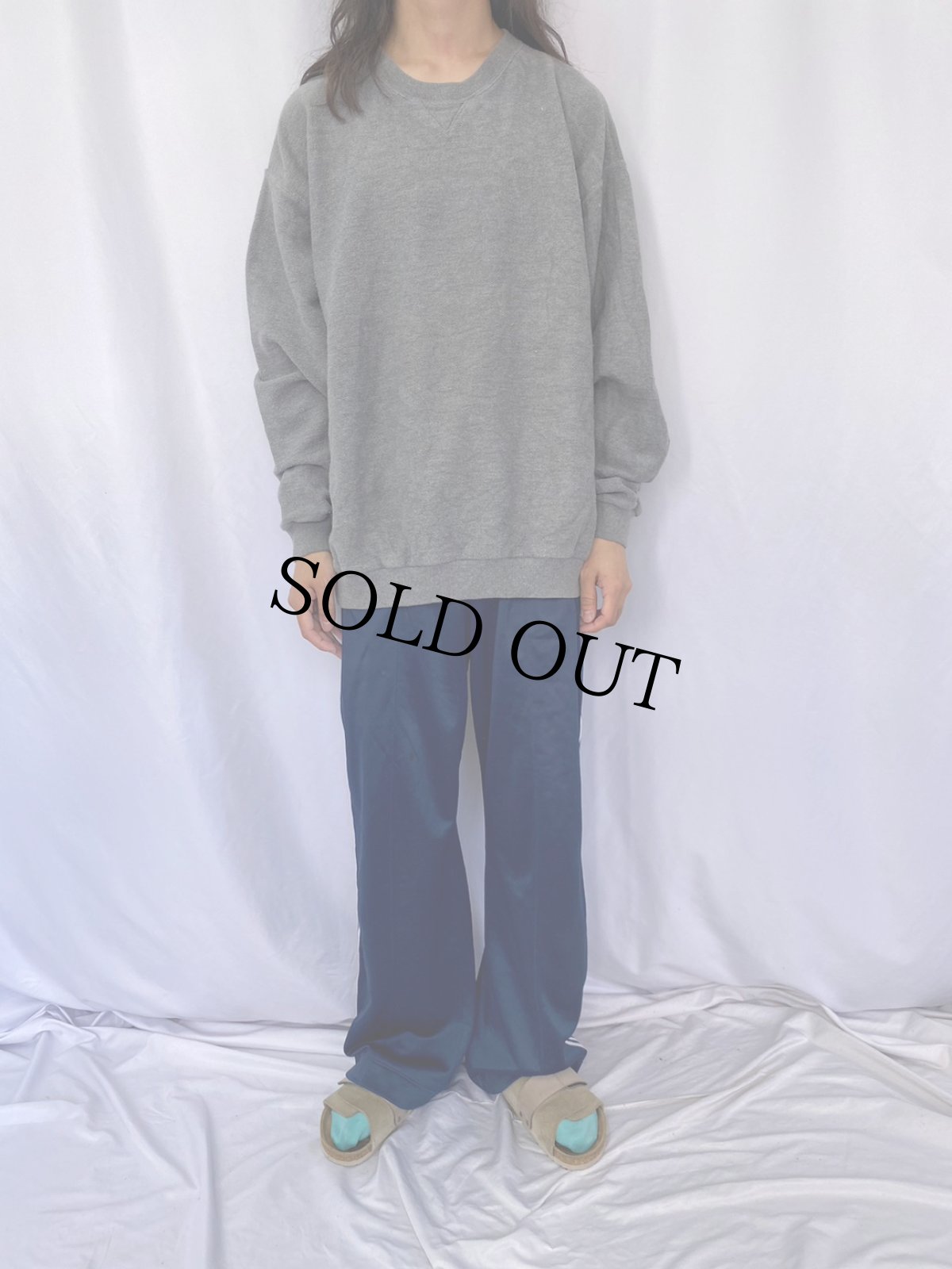 画像2: 90's LANDS'END USA製 前V パイルスウェット XL (2)