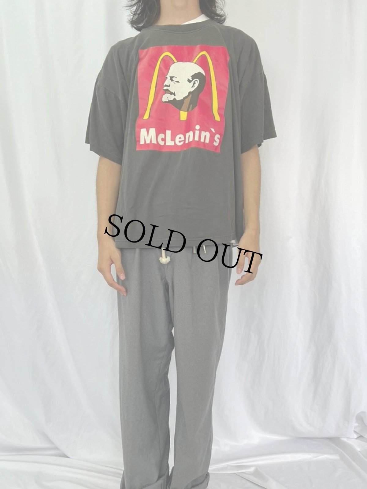 画像2: "McLenin's" パロディプリントTシャツ XL (2)