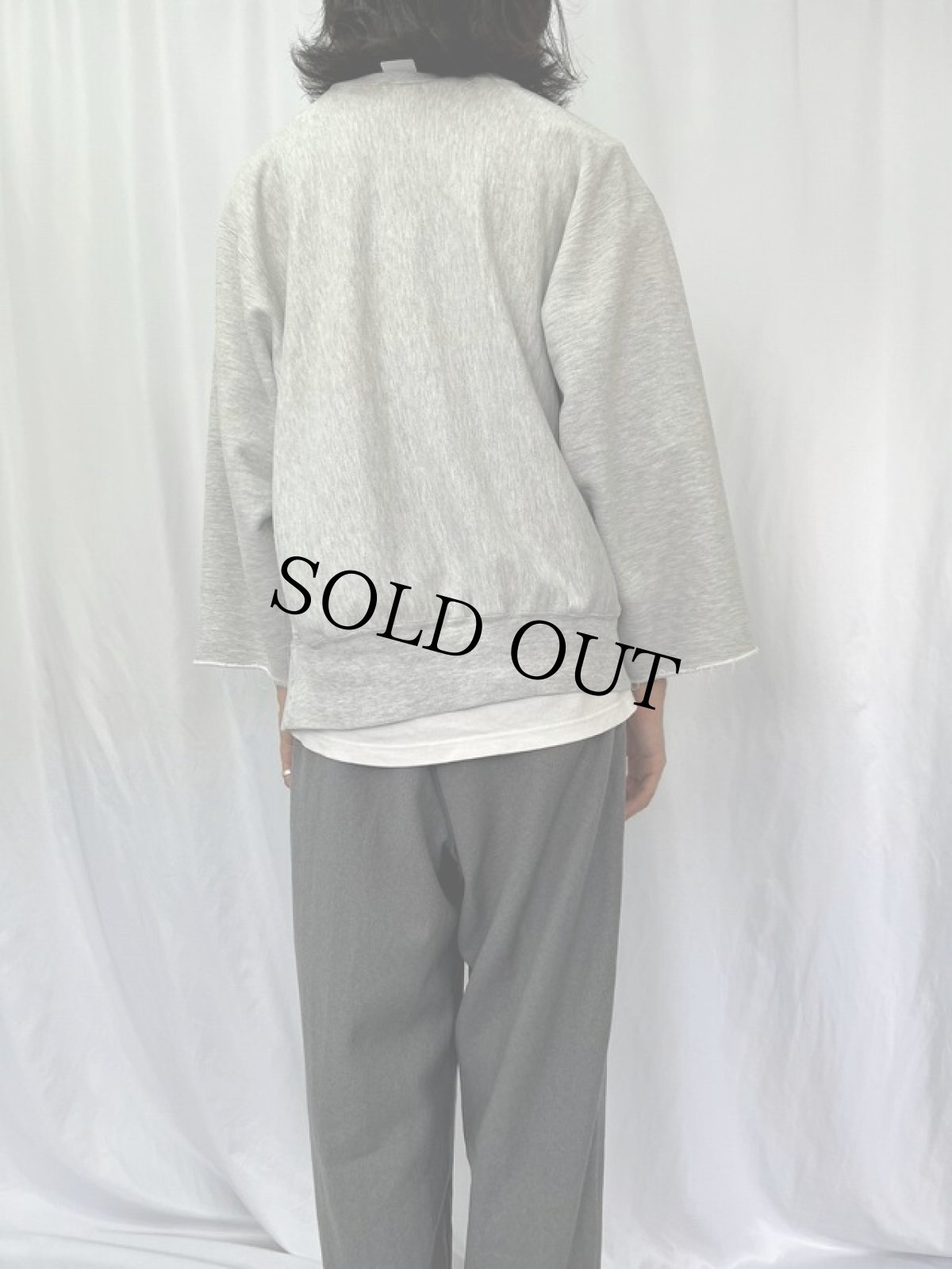 画像4: 80's Champion REVERSE WEAVE トリコタグ USA製 "MIT" カットオフ 染み込みプリントスウェット XL (4)