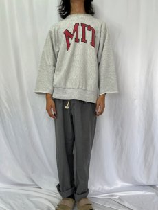 画像2: 80's Champion REVERSE WEAVE トリコタグ USA製 "MIT" カットオフ 染み込みプリントスウェット XL (2)