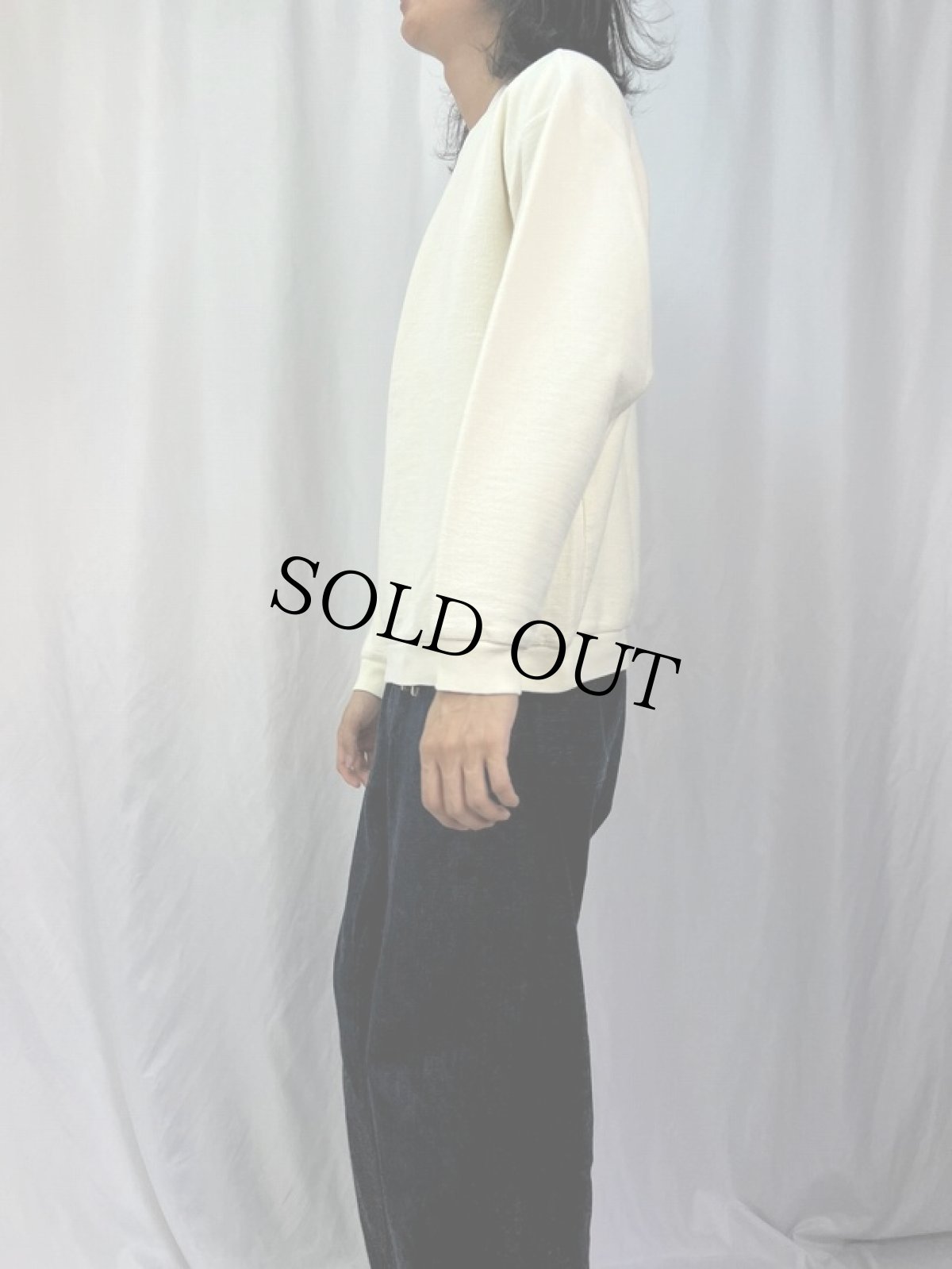 画像3: 90's LANDS' END USA製 前V 鹿の子スウェット L (3)