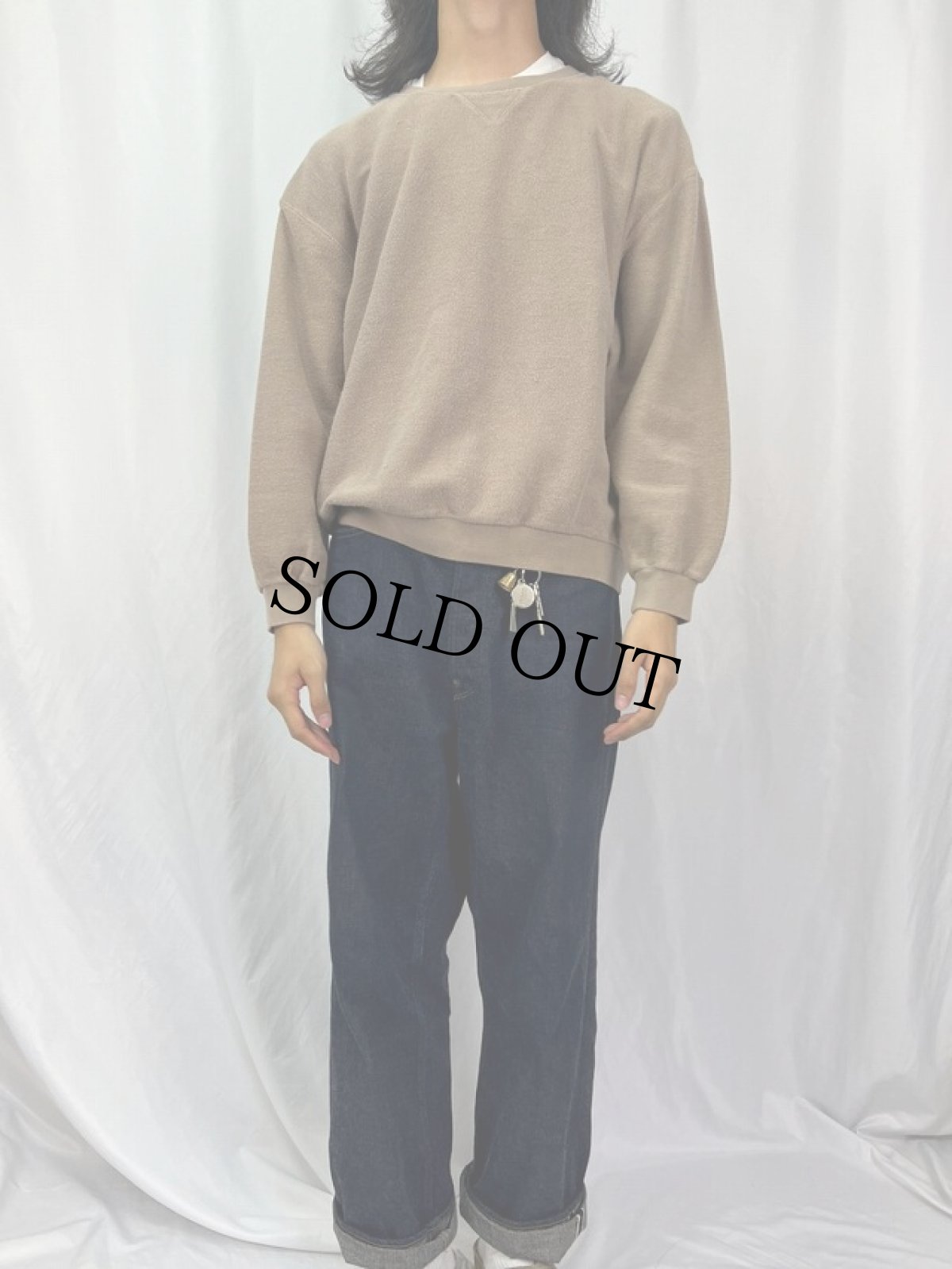 画像2: LANDS' END 前V 鹿の子スウェット L (2)