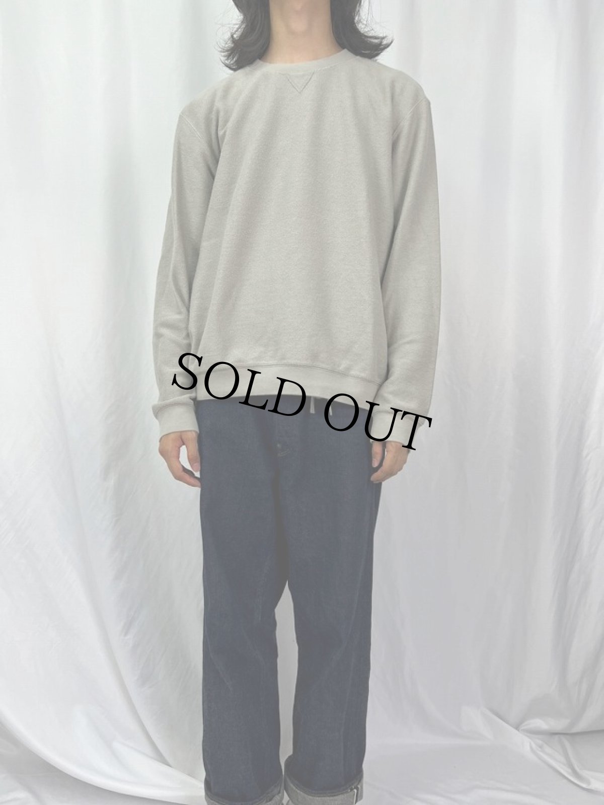 画像2: LANDS' END 前V 鹿の子スウェット L (2)