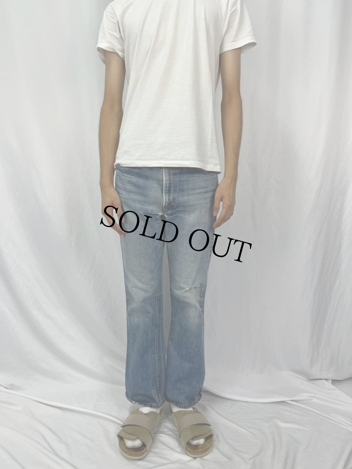 画像2: 80's Levi's 646-0217 ベルボトムデニムパンツ W32 (2)